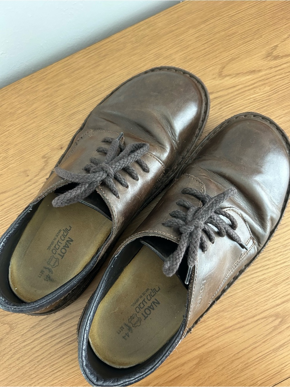 Naot Brown Leather Derby Lace-Up Shoes